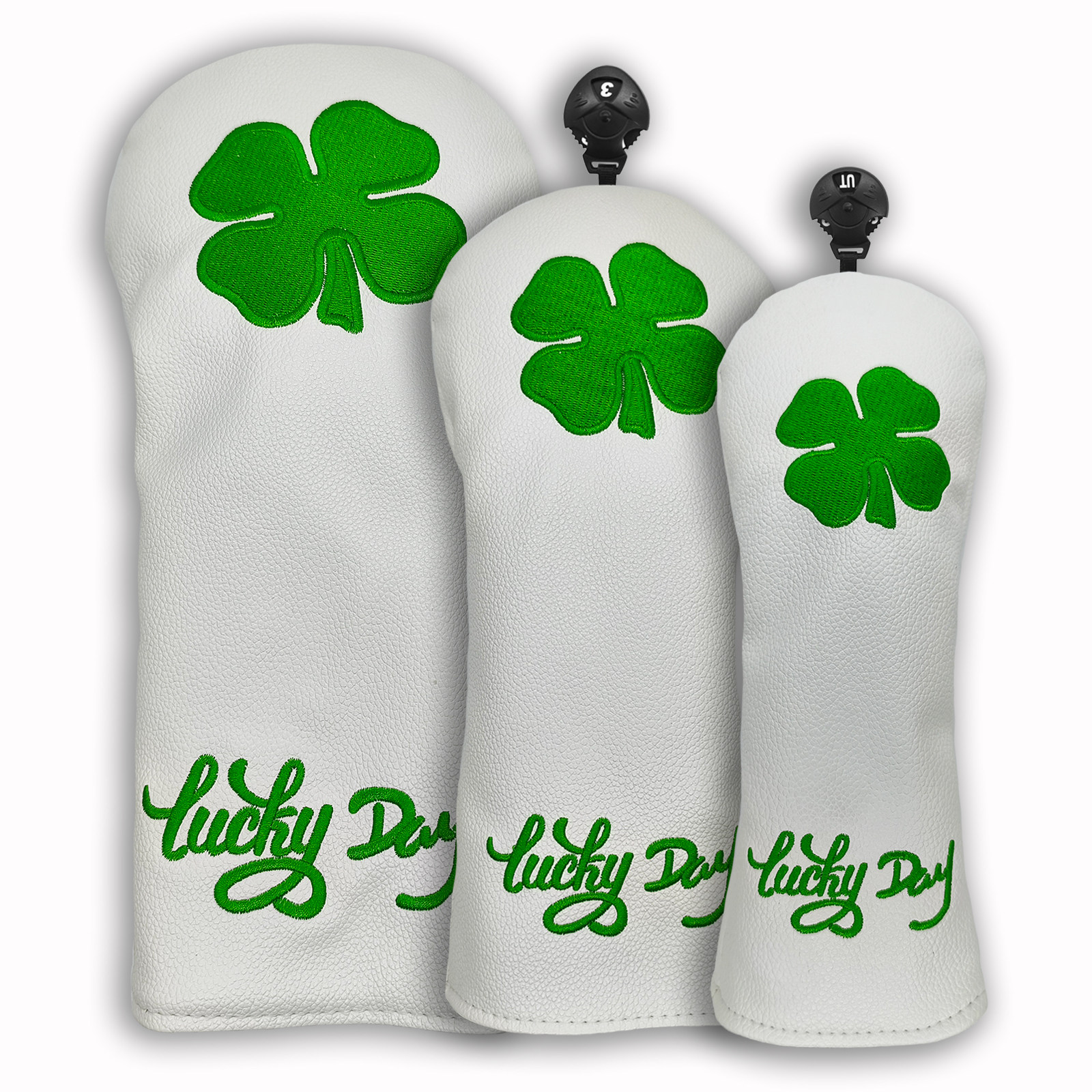 HOW TRUE高尔夫球杆套四叶草1/3/5号木杆头保护套推杆套刺绣帽套