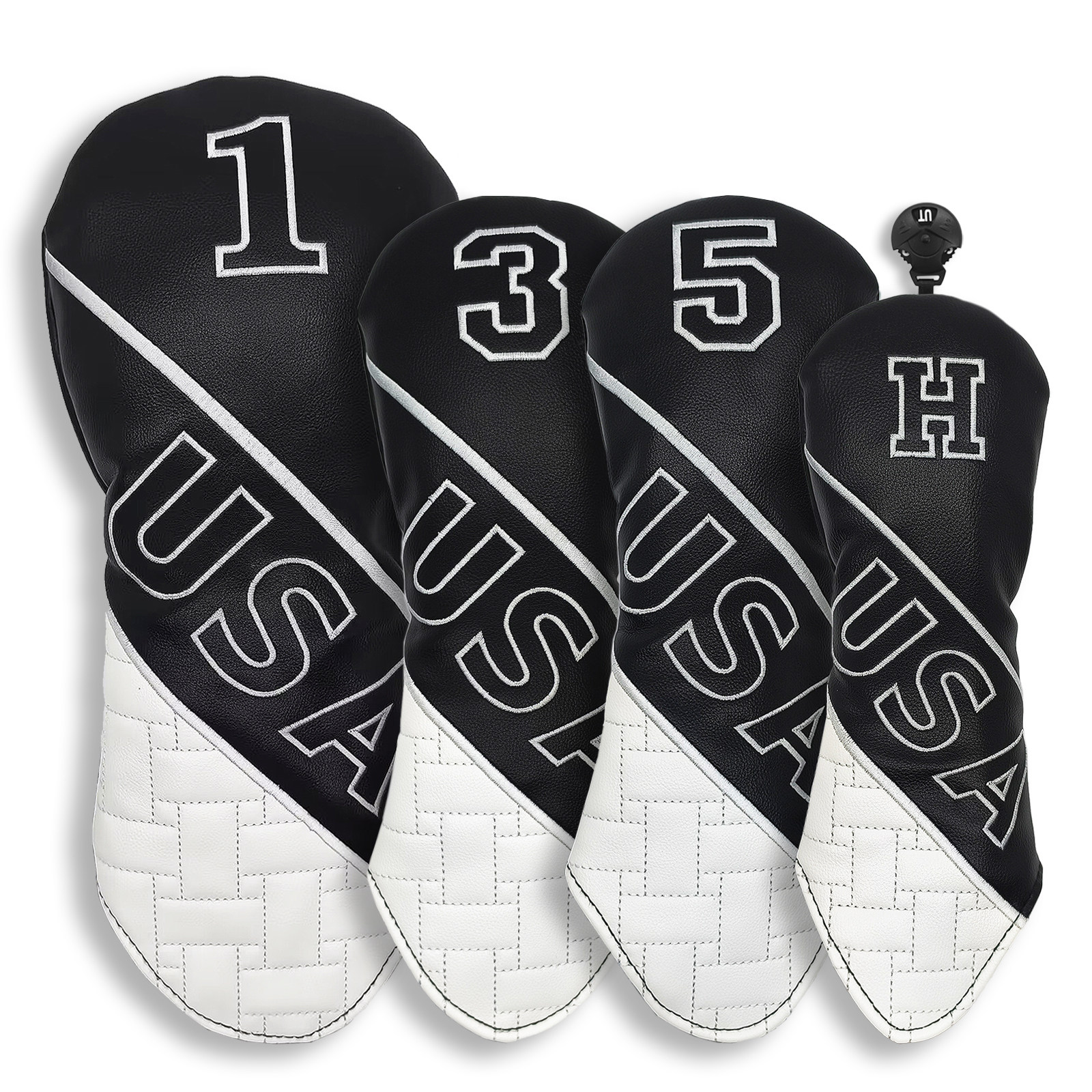 HOW TRUE高尔夫球杆套新款USA木杆保护套1/3/5小鸡腿杆头套帽套