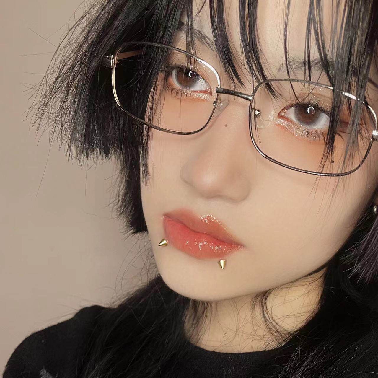 SATANS CHILD ANOTHER GOD STUD LIP STUD HOT GIRL DESIGN PUNK DIMPLE STUD EAR BONE STUD STUD EAR STUD PIERCING