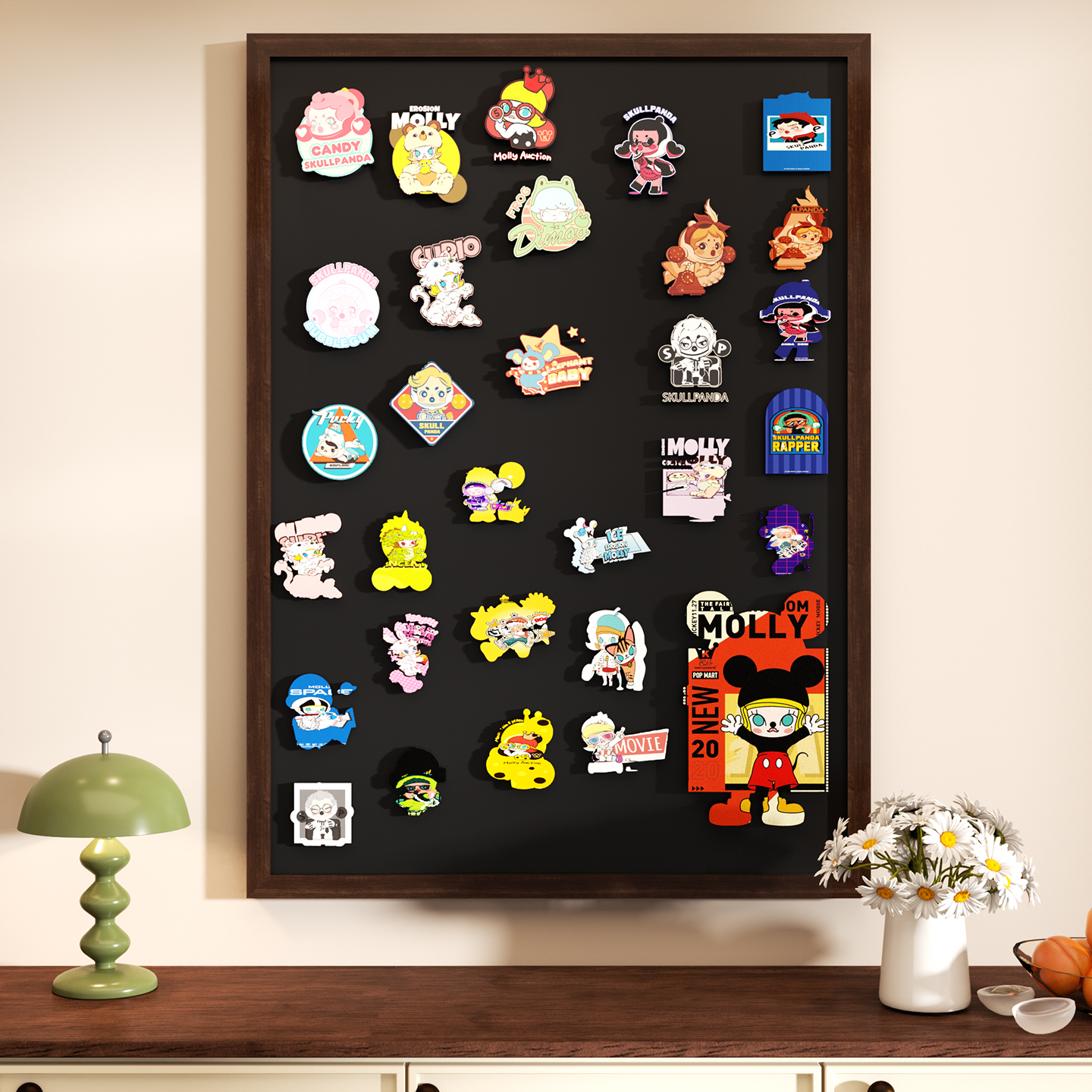 白板可擦写木边框磁吸小黑板