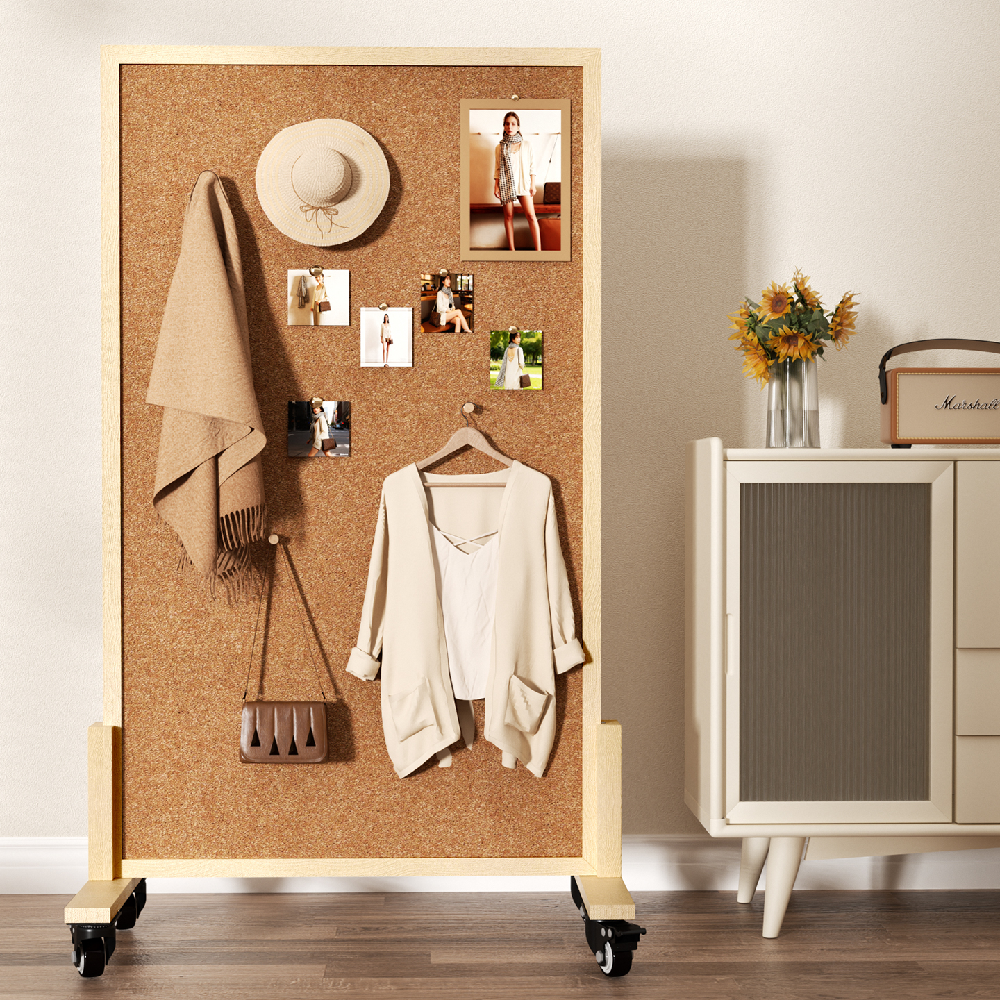 可移动软木板照片墙落地立式支架