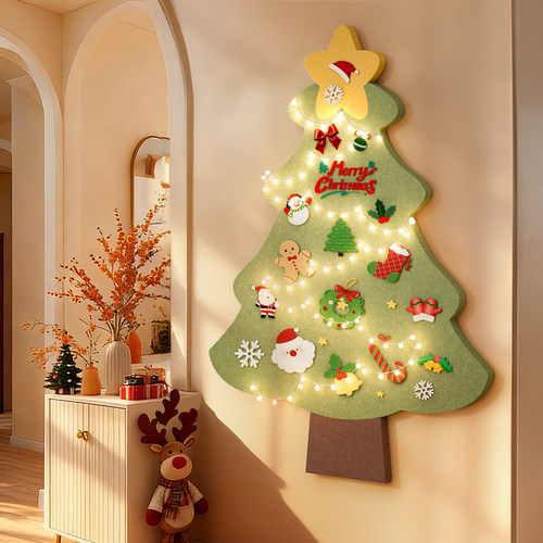 儿童diy圣诞毛毡板圣诞树装饰板