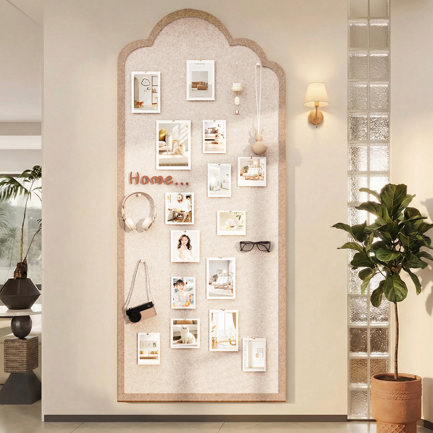 毛毡板照片墙客厅卧室墙面贴玄关置物自粘软木板拼豆羊毛毡DIY背景