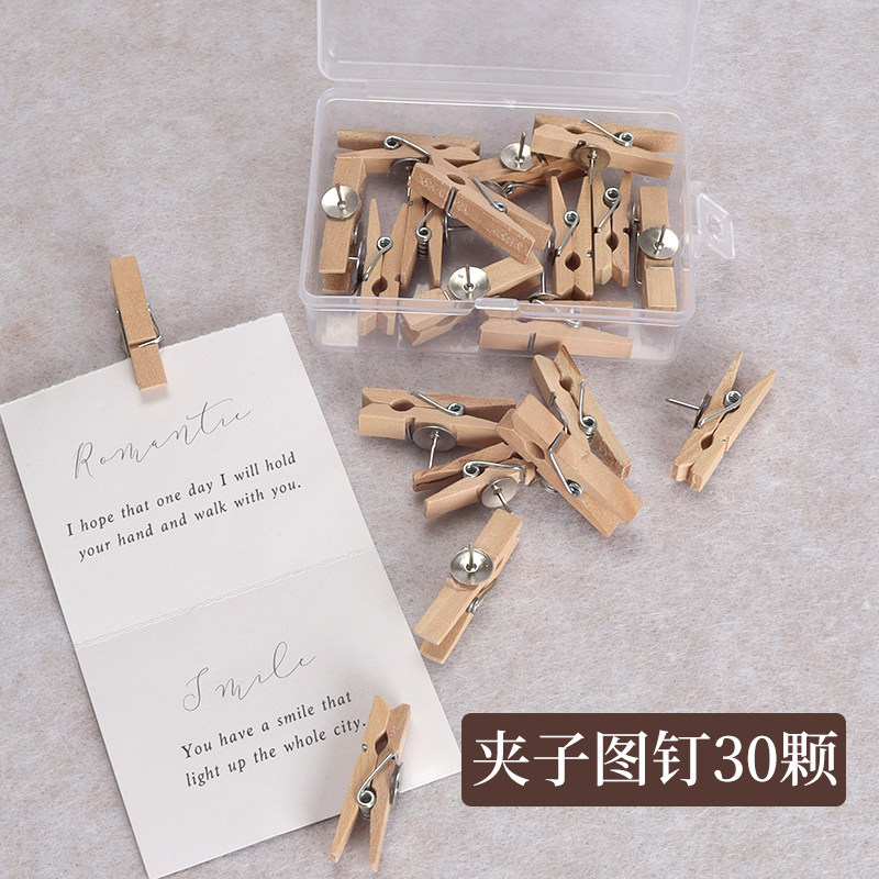 照片墙透明图钉木质图钉不伤照片图片
