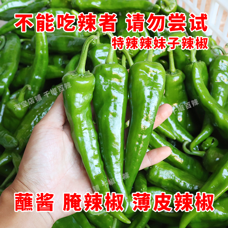 辣妹子辣椒新鲜土辣椒5斤青椒特辣腌咸菜虎皮超辣特别辣剁椒东北3