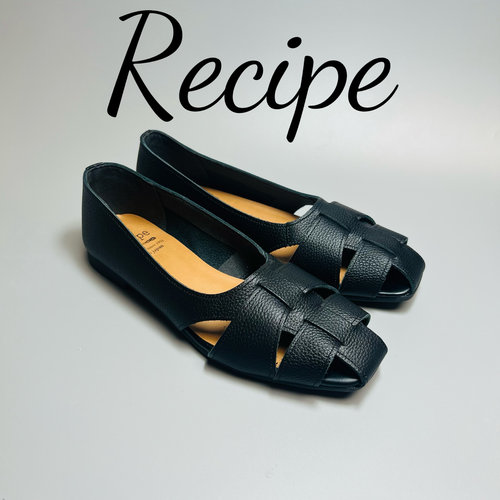 断码清仓现货日本Recipe女鞋浅口女编织单鞋牛皮平底单鞋女RP-532