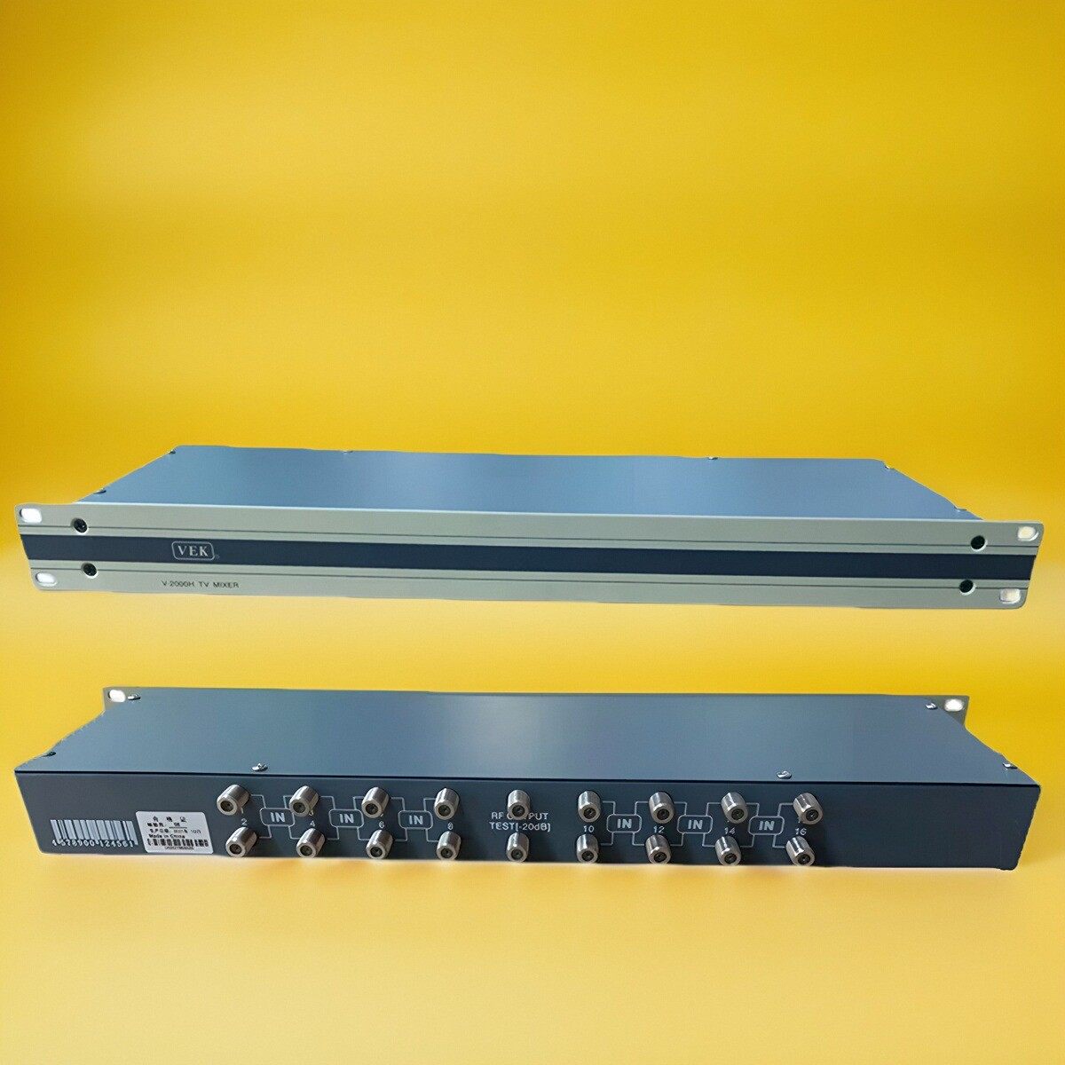 VEK16路机架式前置分配器1分16闭路同轴16路电视信号分线分支路器