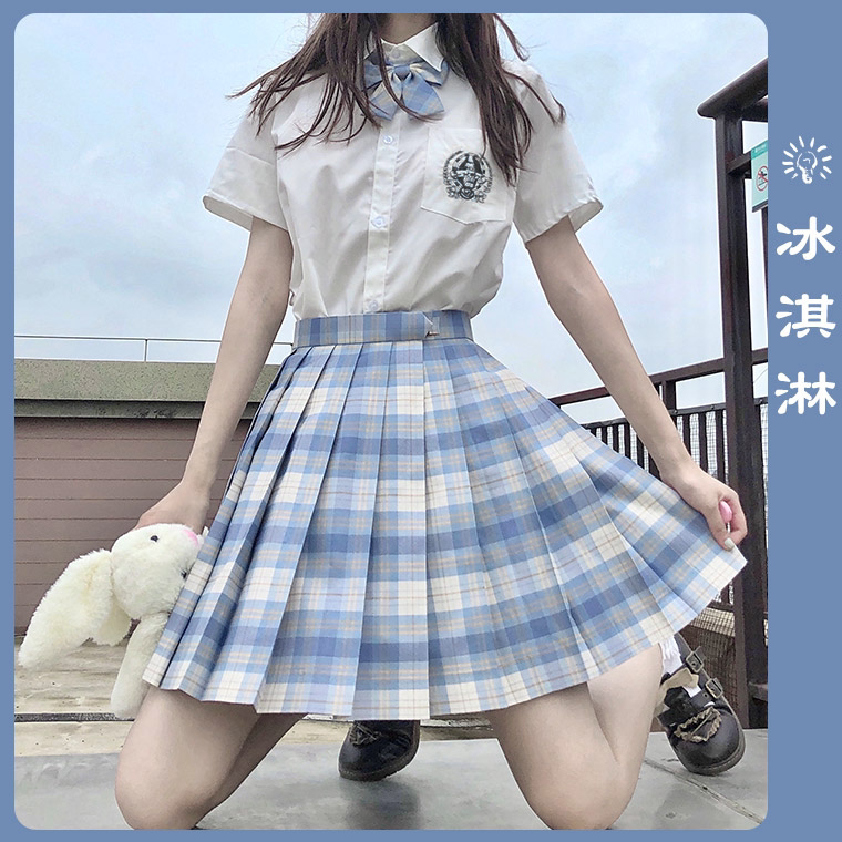 温柔一刀jk制服夏正版原创套装全套夏季少女学生百褶格裙微微菲jk