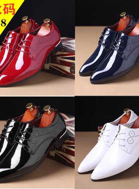37-48 大码男士尖头皮鞋45红色婚礼鞋46大号47商务48休闲38小码37