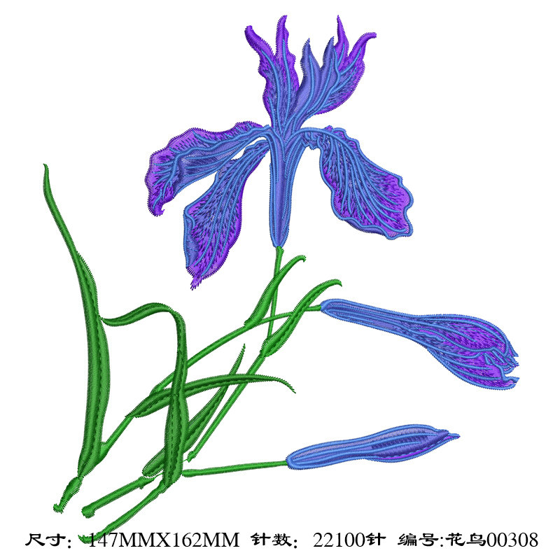 EMB绣花样DST元素水墨牡丹旗袍绣花电脑刺绣花制版打版打带非实物