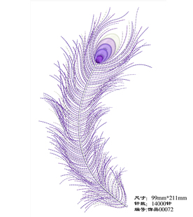 汉服来料加工设计素材凤尾电脑刺绣制版打版打带pes格式现成版