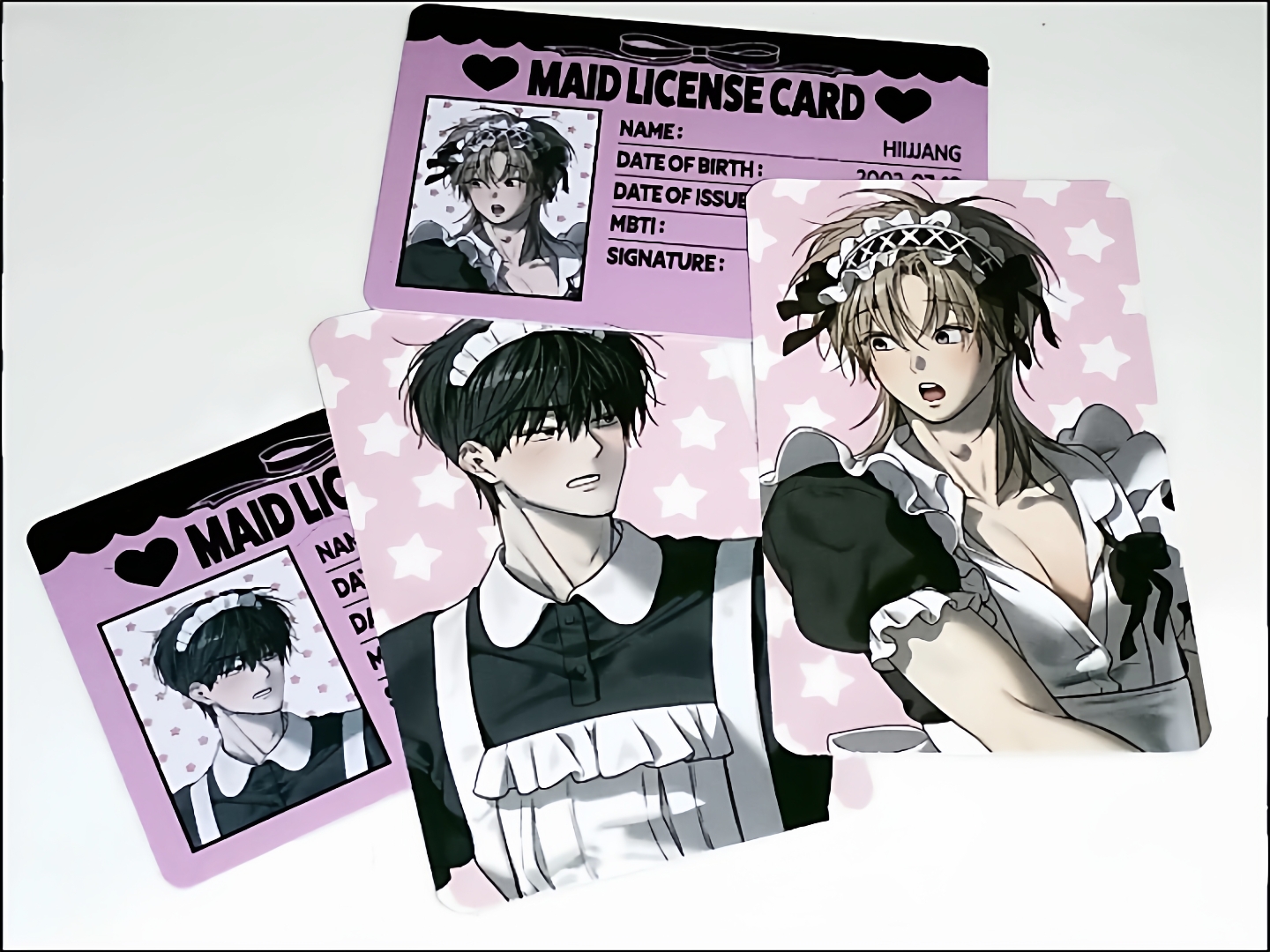 韩谷散货使用后不予退货咖啡厅女仆亚克力立牌攻受id卡+小卡set