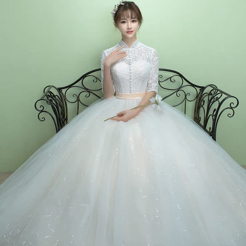 婚纱礼服新娘齐地2016新款冬季立领长袖婚纱公主韩式简约孕妇婚纱|msdalam kategori Butik wanita / wanita, perkahwinan/Cheongsam/pakaian, perkahwinan - dari Buy2taobao.com untuk memberikan perkhidmatan ejen Taobao profesional membeli