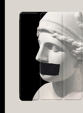 艺术创意2021/20/19新款ipad适用air4/3/2旋转保护套10.2/9.7寸平板2018带笔槽pro11三折式mini4/5苹果123壳6