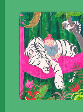 复古白虎插画2021/20/19新款ipad适用air4/3/2气囊保护套10.2/9.7寸平板2018笔槽pro11三折mini4/5苹果123壳6