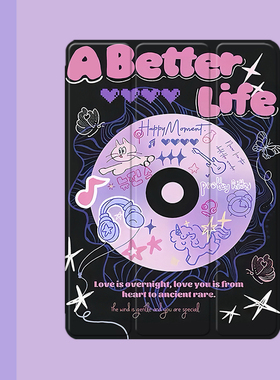 复古耳机唱片2021/20/19新款ipad适用air4/3/2气囊保护套10.2/9.7寸平板2018笔槽pro11三折mini4/5苹果123壳6