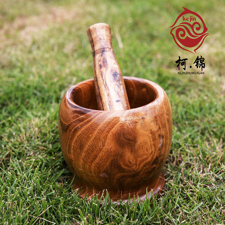 柯锦 实木捣蒜器 大号实木制木捣蒜器木臼蒜泥器捣碎捣药罐缸盅