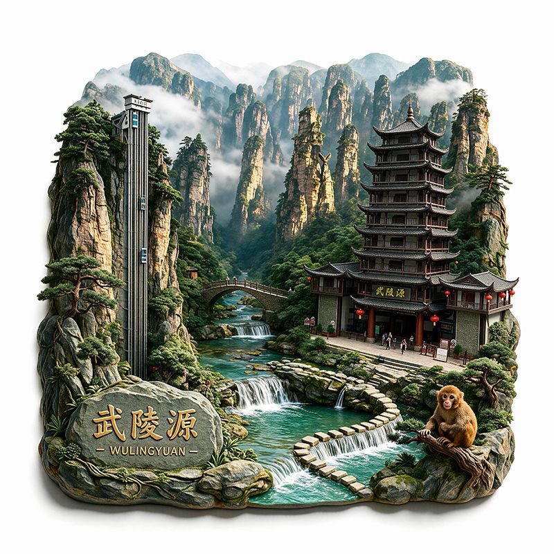 【武陵源】景点金属立体浮雕冰箱贴旅游纪念品文创伴手礼国潮装饰