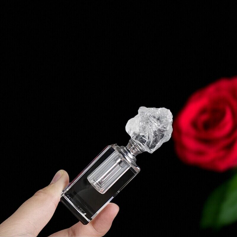 白色紫色天然晶石透明瓶批发零售