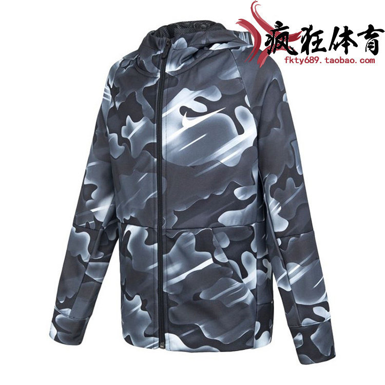 耐克儿童运动休闲迷彩连帽外套
