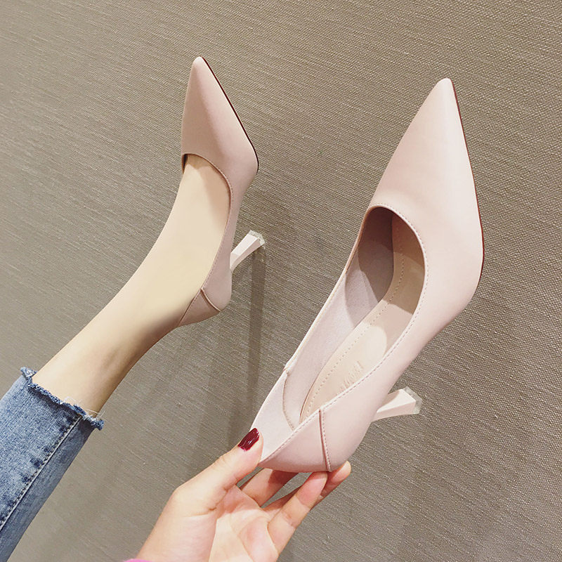 2020新款真皮尖头高跟鞋小码31 32 33舒适细跟鞋6cm浅口单鞋女412在类目 女鞋, 低帮鞋中 - 来自Buy2taobao.com提供专业的淘宝代购服务