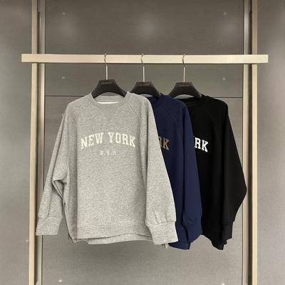 拉链开叉慵懒风休闲卫衣女