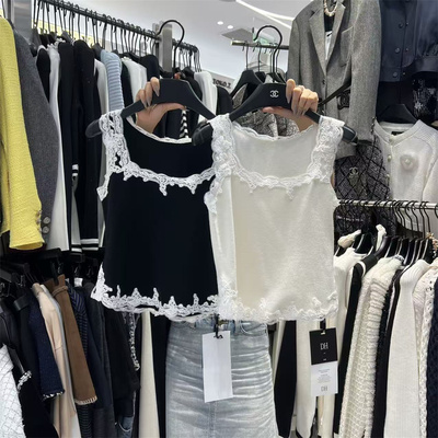 蕾丝拼接打底吊带背心女