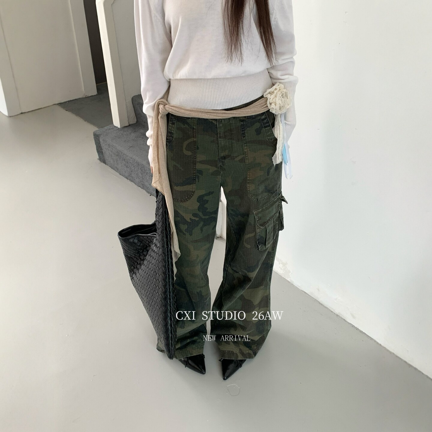 美式复古百搭迷彩工装裤