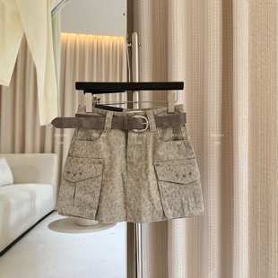 复古高腰显瘦百搭工装 美式 豹纹半身裙 打底短裙女韩版 2026春夏新款