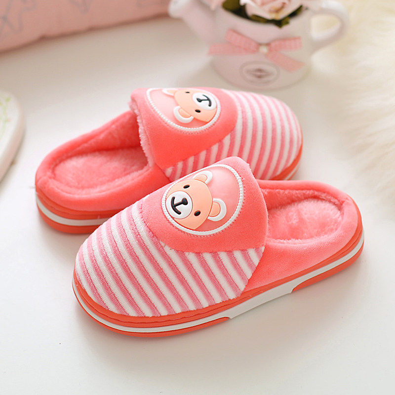 Pantoufles enfants en suède pour hiver - semelle plastique - Ref 1007514 Image 3