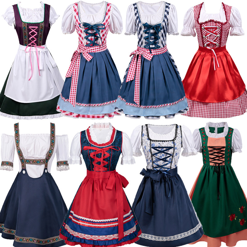 巴伐利亚传统服装男女款情侣服 德国传统服装慕尼黑啤酒节演出服