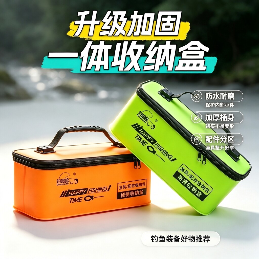 加厚EVA鱼漂主线子线收纳盒便携式钓箱渔具收纳包防水钓鱼配件盒