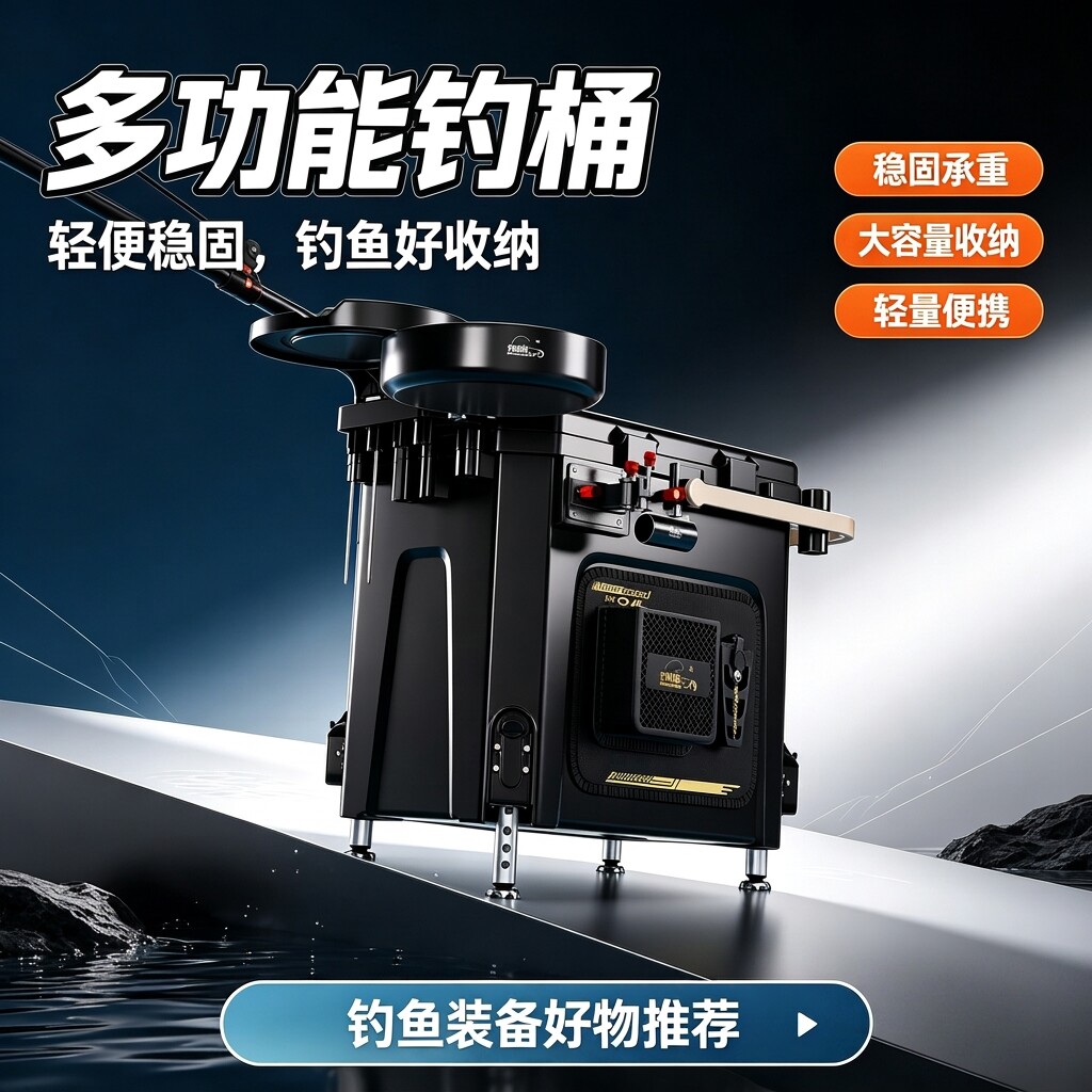 钓哈哈新款多功能伸缩腿钓鱼桶加厚手提便携超轻装备小钓箱可坐式