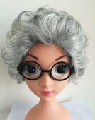 六一儿童节圣诞舞台道具花白假发表演老奶奶老太太银白色道具蓬松