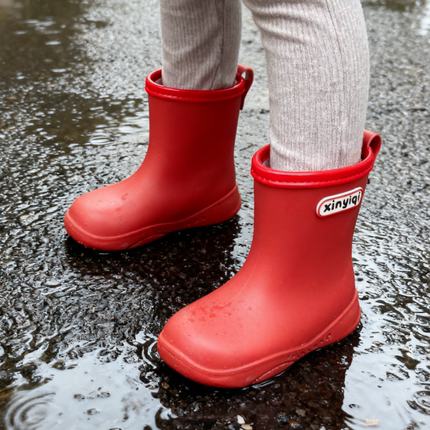 欣艺奇儿童雨鞋男童红色雨靴防滑女孩幼儿园宝宝水鞋小孩防水胶鞋