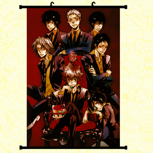 家庭教师动漫周边海报六道骸纲吉髑髅卷轴挂画定制装饰客厅画现货