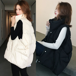 潮牌羽绒棉马甲女2024年秋冬新款中长款短款韩版百搭马夹背心外套