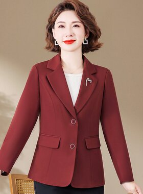 w21春秋装外套中老年女妈妈装中年气质洋气西装春天a96短款小西服