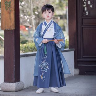 中秋节诗歌朗诵汉服男童古风帅气中国风古装超仙弟子规唐装演出服