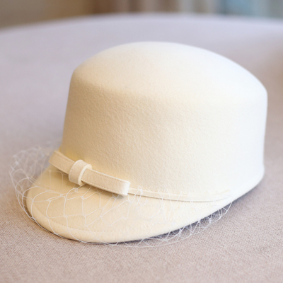 秋新款小沿白色马术帽女士