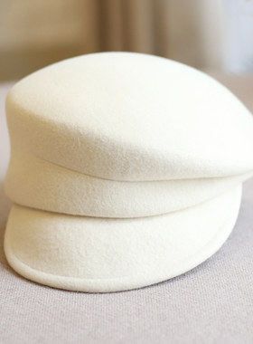 日本ca4气质款澳洲羊毛折边鸭舌礼帽青年毡帽报童帽骑士帽子女秋
