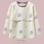 空气棉哺乳上衣单件秋冬季 加肥200斤 孕妇睡衣月子服产后喂奶大码