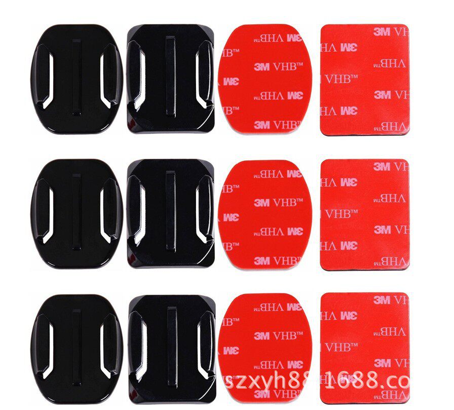 Gopro运动相机配件 弧面/平面底座配3M胶 大疆osmo头盔固定底座