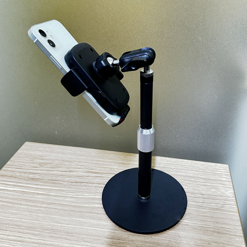 金属矮款桌面圆盘360手机旋转伸缩支架直播懒人多功能豌豆可升降