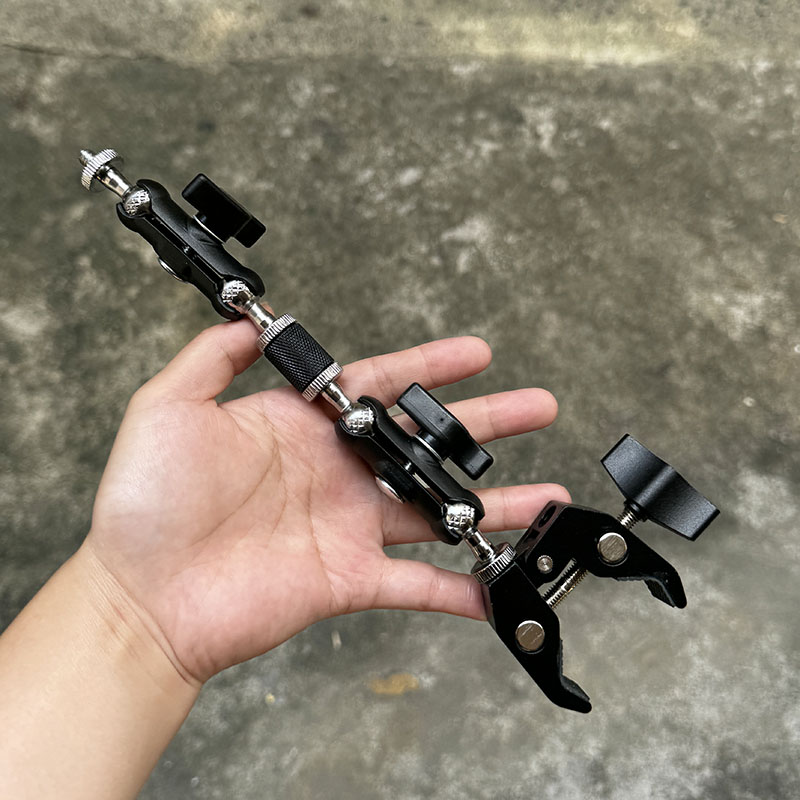 适用于360运动相机支架GoPro户外支架可旋转豌豆荚大疆录制金属夹