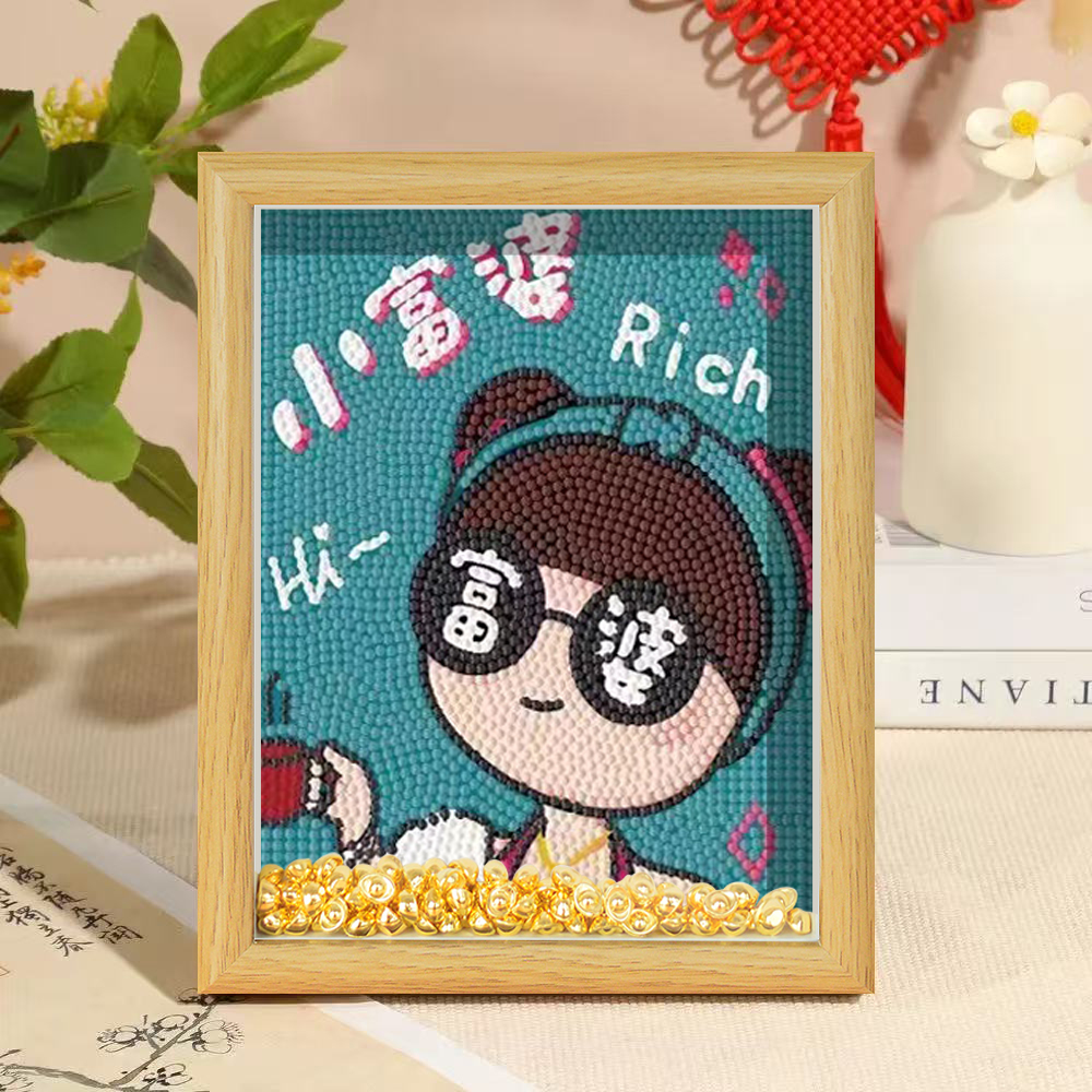 钻石画富婆手工diy钻石儿童贴画