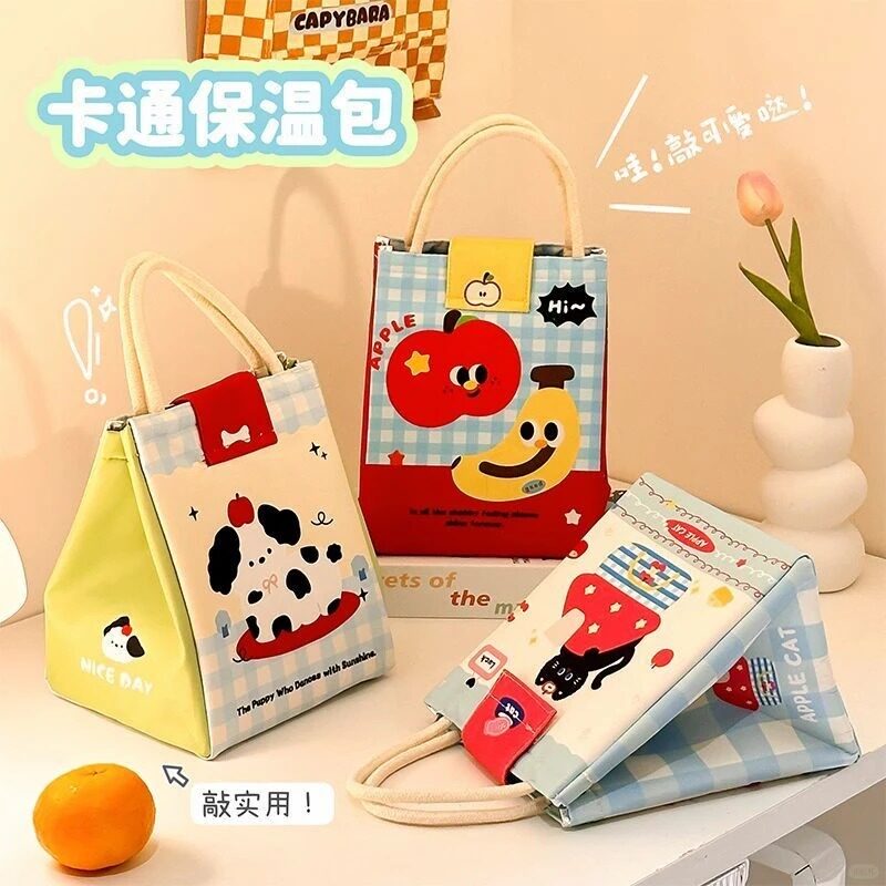 可爱手提便当包上班族自带午饭餐包学生饭盒袋加厚铝箔保温饭盒包