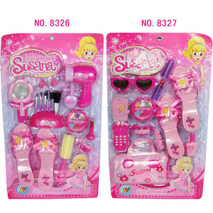 节日礼物化妆台玩具小公主女孩过家家发卡饰品仿真高跟鞋吹风机