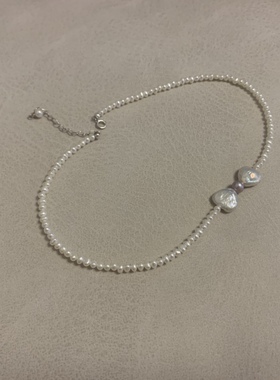 天然珍珠巴洛克925纯银蝴蝶结