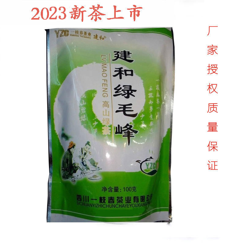 沐川特产四川一枝春茶叶建和绿毛峰生态绿茶100克袋装2024年新茶